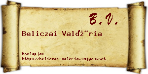 Beliczai Valéria névjegykártya